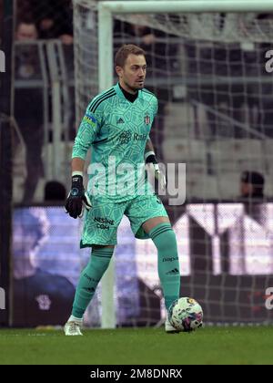 ISTANBUL - Besiktas JK goalkeeper Mert Gunok during the Turkish Super Lig match between Besiktas AS and Kasimpasa AS at Vodafone Park on January 7, 2023 in Istanbul, Turkey. AP | Dutch Height | GERRIT OF COLOGNE Stock Photo