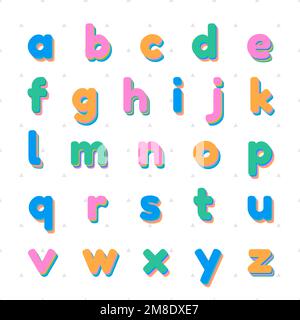 Vector lower case letter set font Stock Vector