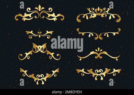 Elegant vector ornamental frame gold set Stock Vector