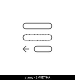 Reduce indentation at the end of the paragraph icon, common graphic resources, vector illustration. Stock Vector