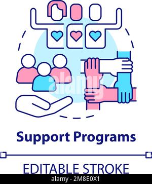 Support programs concept icon Stock Vector