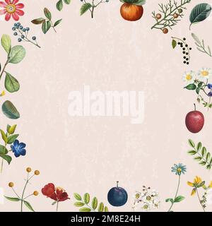 Vintage frame vector summer floral pattern Stock Vector