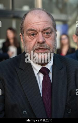 Grasse, France. 13th Jan, 2023. Eric Dupond-Moretti seen during his visit to the court in Grasse. The French Minister of Justice Eric Dupond-Moretti visits the Court of Grasse, a pioneer in the new policy of accelerating judicial decisions through amicable settlement. Credit: SOPA Images Limited/Alamy Live News Stock Photo