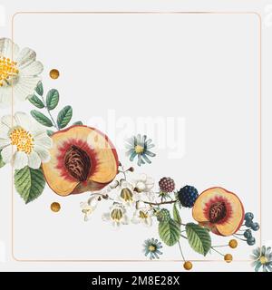 Vintage gold frame vector botanical background Stock Vector