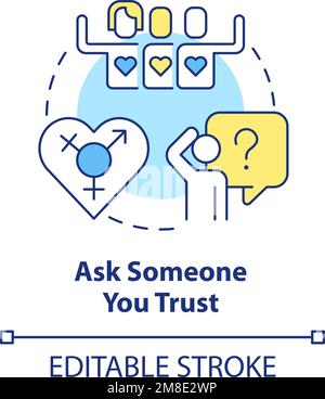 Ask someone you trust concept icon Stock Vector
