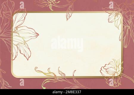 Floral frame vector vintage hand drawn Stock Vector