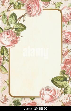Floral frame vector vintage hand drawn Stock Vector