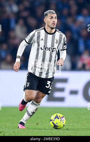 Naples, Italy. 13th Jan, 2023. Leandro Paredes of Juventus FC during the Serie A match between Napoli and Juventus at Stadio Diego Armando Maradona, Naples, Italy on 13 January 2023. Credit: Giuseppe Maffia/Alamy Live News Stock Photo