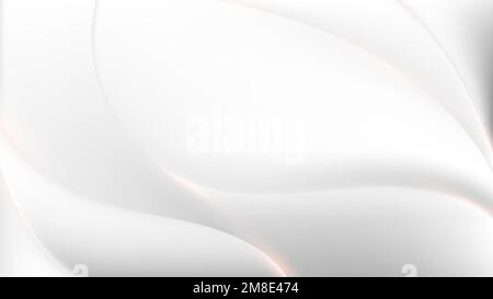 Abstract white and gray smooth liquid or fluid wave on clean background. Vector illustration Stock Vector