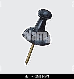 Vector cartoon pin vintage sticker Stock Vector