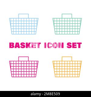 Shopping basket icon set. Symbols for business Stock Vector