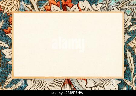 Vintage honeysuckle flower frame vector remix from artwork by William Morris Stock Vector