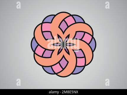 70s Retro floral shape. 60s and 70s Retro style and Aesthetic. Stock Vector