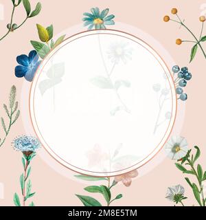 Vintage gold frame vector floral background Stock Vector