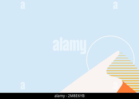 Minimal sunset mountain background vector in blue Stock Vector