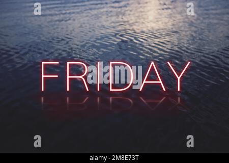 Friday red neon word vector typography Stock Vector