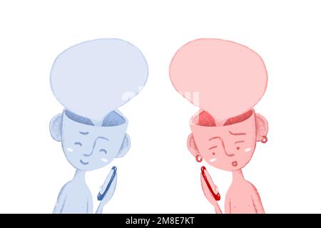 Hand drawn greeting characters vector illustration Stock Vector
