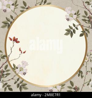 Floral frame vector vintage hand drawn Stock Vector