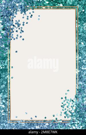 Shiny frame vector turquoise gradient background Stock Vector