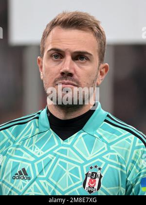 ISTANBUL - Besiktas JK goalkeeper Mert Gunok during the Turkish Super Lig match between Besiktas AS and Kasimpasa AS at Vodafone Park on January 7, 2023 in Istanbul, Turkey. AP | Dutch Height | GERRIT OF COLOGNE Stock Photo