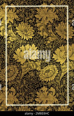 Vintage floral frame pattern vector remix from artwork by William Morris Stock Vector