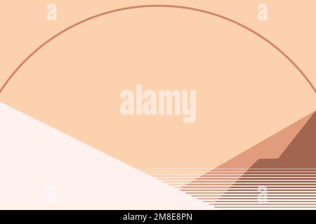 Sunset geometric mountain background vector Stock Vector