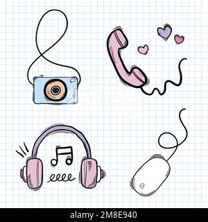 Vector social media doodle vector set Stock Vector