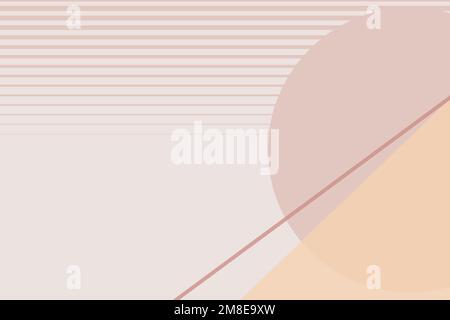 Moon geometric scenery background vector in pastel pink and orange Stock Vector