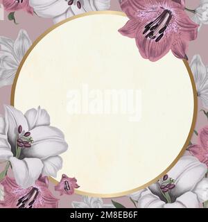 Gold frame vector floral pattern vintage style Stock Vector