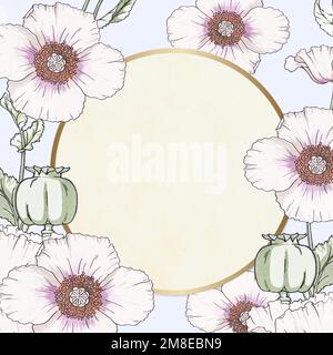 Floral frame vector vintage hand drawn Stock Vector