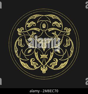 Medieval gold emblem vector badge symbol Stock Vector Image & Art - Alamy