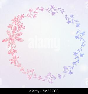Vector floral wreath glitter border Stock Vector