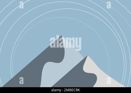 Mountain in winter background vector in blue Stock Vector
