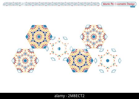 Islamic geometric decorative patterns, background collection, background islamic ornament vector image Stock Vector