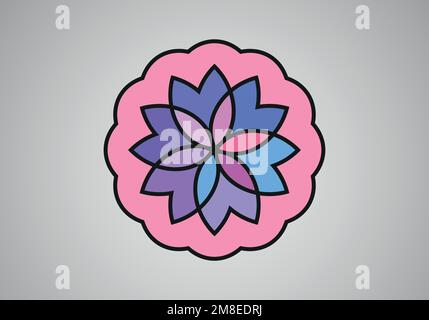 70s Retro floral shape. 60s and 70s Retro style and Aesthetic. Stock Vector