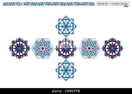 Islamic geometric decorative patterns, background collection, background islamic ornament vector image Stock Vector