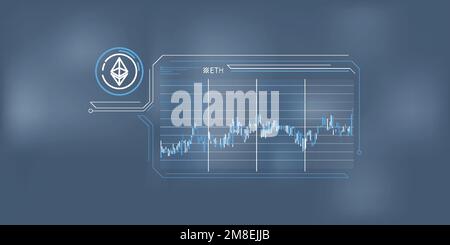 Simple infographics about the stability of the Ethereum price. Stock Vector