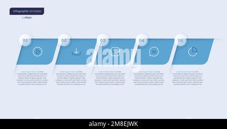 Vector infographic template composed of 5 elements Stock Vector