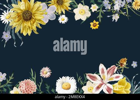 Floral border vintage frame vector Stock Vector