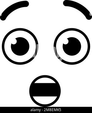 Hushed face. Shocked expression in comic doodle style Stock Vector