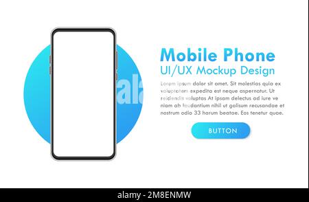Realistic Smartphone Device Colorful Blank Display Vector Mockup Template Stock Vector