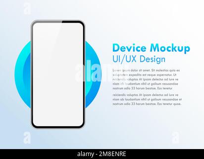 Realistic Modern Smartphone Presentation Showcase Vector Mockup Template Stock Vector