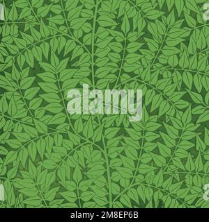Vintage green laurel branches pattern vector Stock Vector