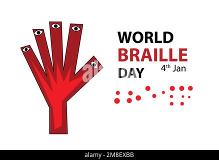 World Braille Day poster vector illustration on white background . Stock Vector
