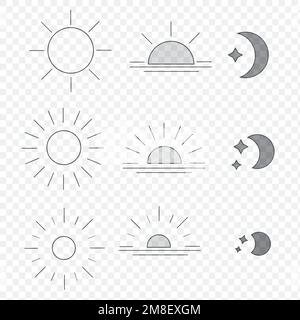 Moon Icon Set Vector Illustration Stock Vector Image & Art - Alamy