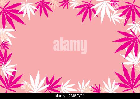 Green cannabis leafs frame with usable copy space in the middle Stock Vector
