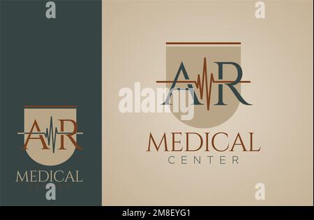 medical logo based on the initial letter AR Stock Vector