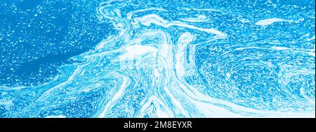 Abstract of blue and white swirling water creating a smooth pattern for for a texture, background for a designer. Stock Photo