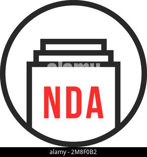 nda or non-disclosure agreement icon Stock Vector