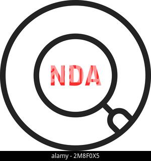 magnifying glass badge like nda Stock Vector